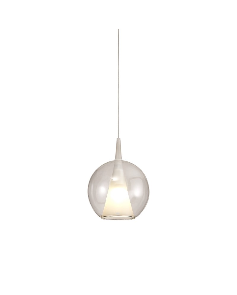 ELSA * COLGANTE CRISTAL BOLA - E27 - TRANSPARENTE + OPAL (SIN BASE)